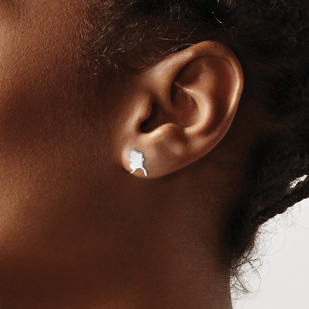14KW Alaska State Earrings