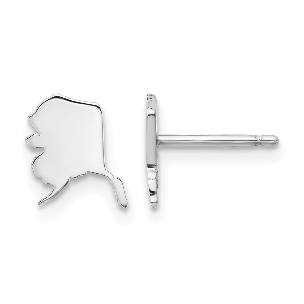Sterling Silver/Rhodium-plated Alaska State Earrings