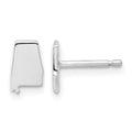 Sterling Silver/Rhodium-plated Alabama State Earrings