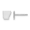 Sterling Silver/Rhodium-plated Arkansas State Earrings