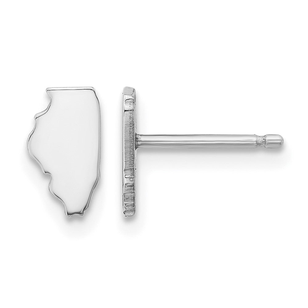 Sterling Silver/Rhodium-plated Illinois State Earrings