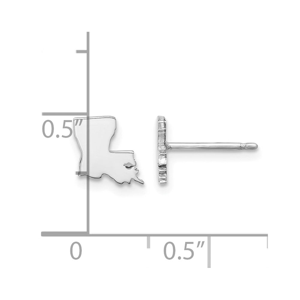 Sterling Silver/Rhodium-plated Louisiana State Earrings