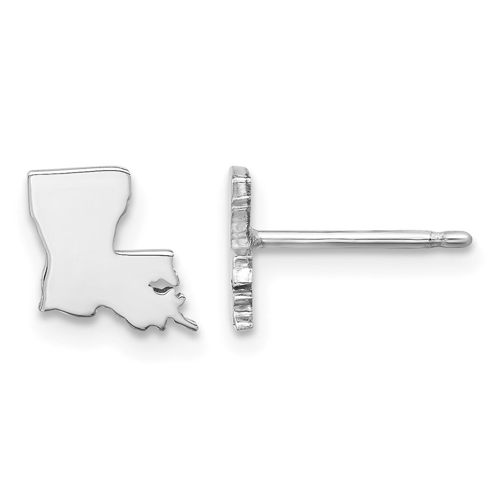 Sterling Silver/Rhodium-plated Louisiana State Earrings