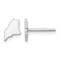 Sterling Silver/Rhodium-plated Maine State Earrings