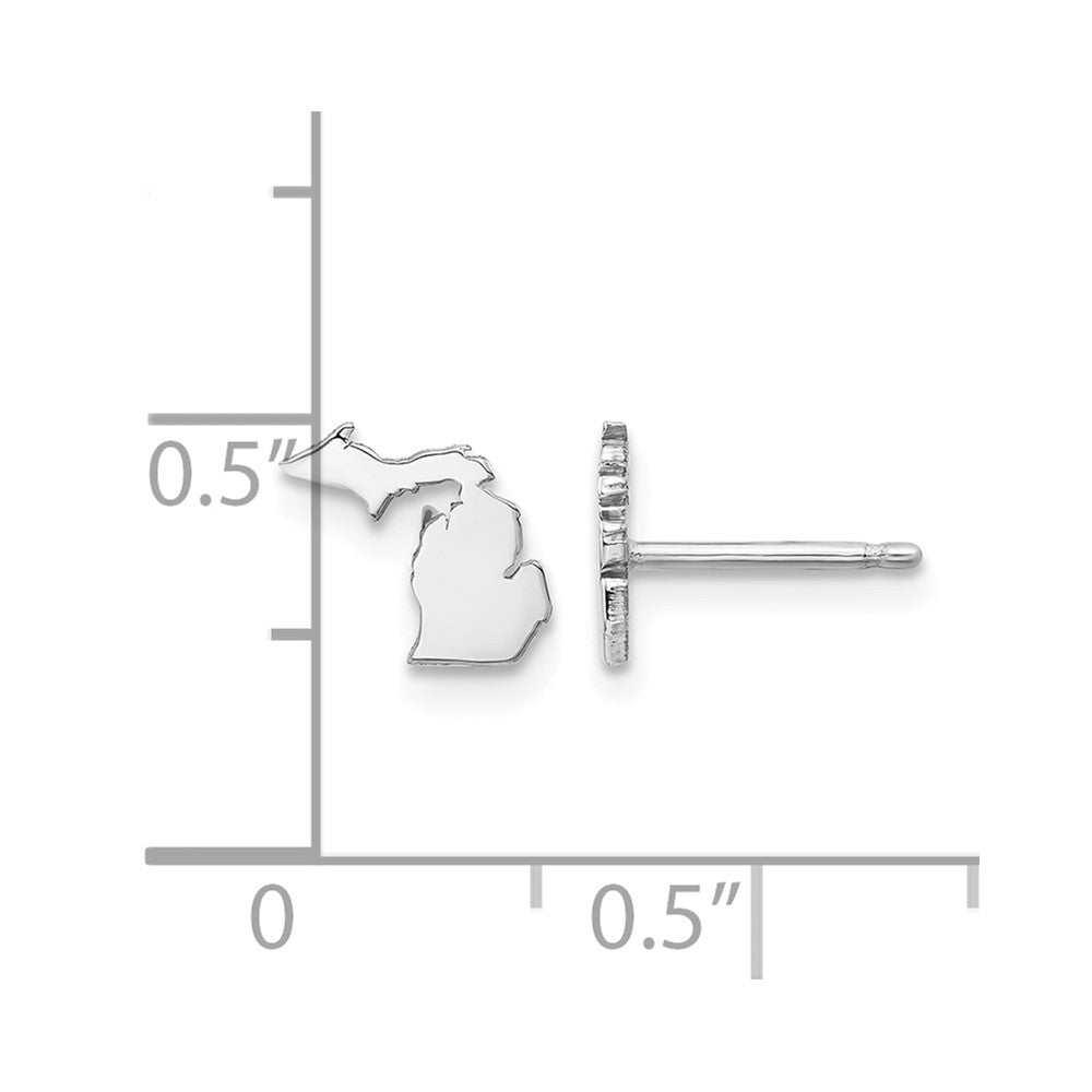 Sterling Silver/Rhodium-plated Michigan State Earrings