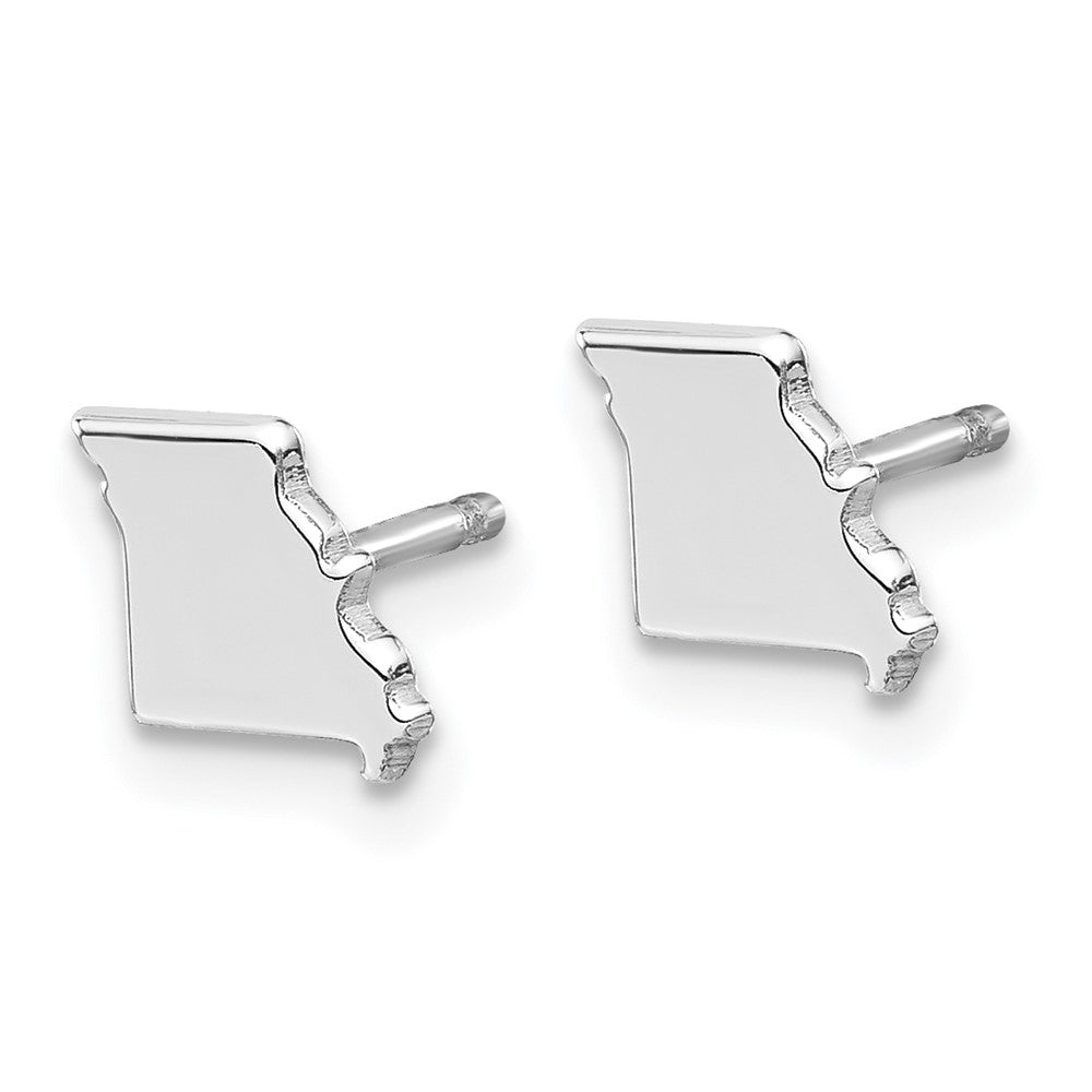 Sterling Silver/Rhodium-plated Missouri State Earrings