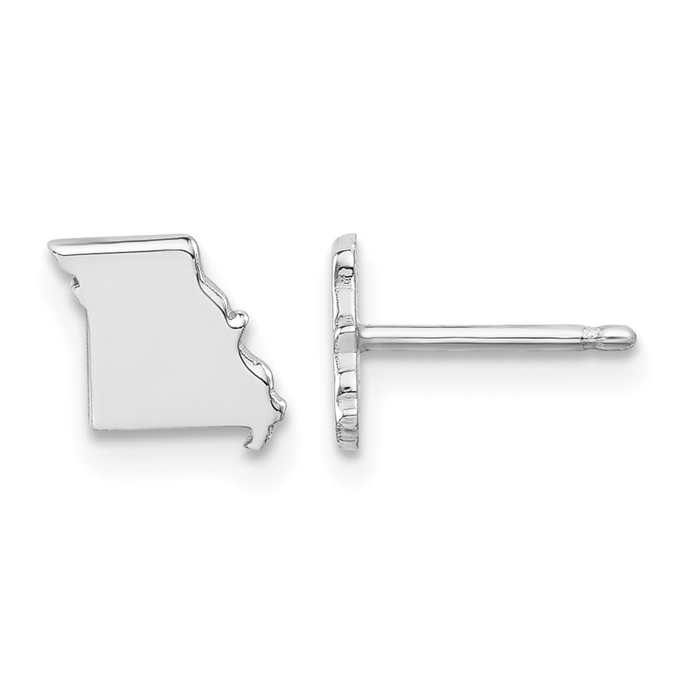Sterling Silver/Rhodium-plated Missouri State Earrings