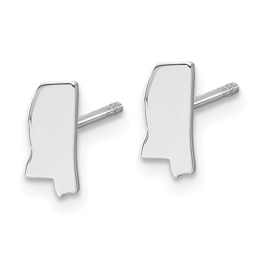Sterling Silver/Rhodium-plated Mississippi State Earrings