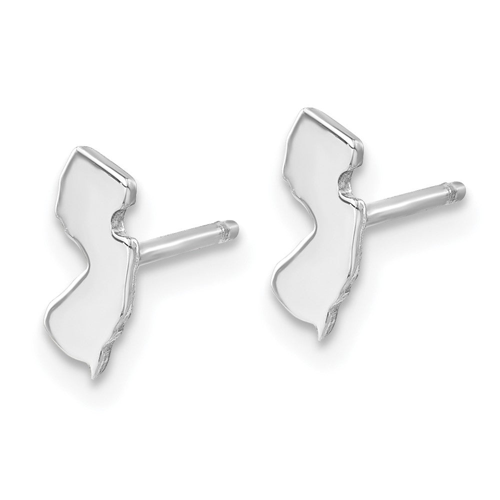 Sterling Silver/Rhodium-plated New Jersey State Earrings