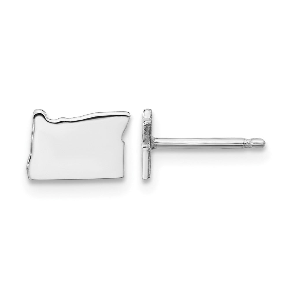 Sterling Silver/Rhodium-plated Oregon State Earrings