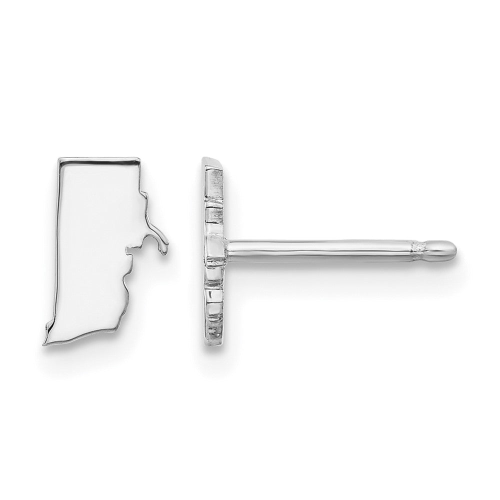 Sterling Silver/Rhodium-plated Rhode Island State Earrings