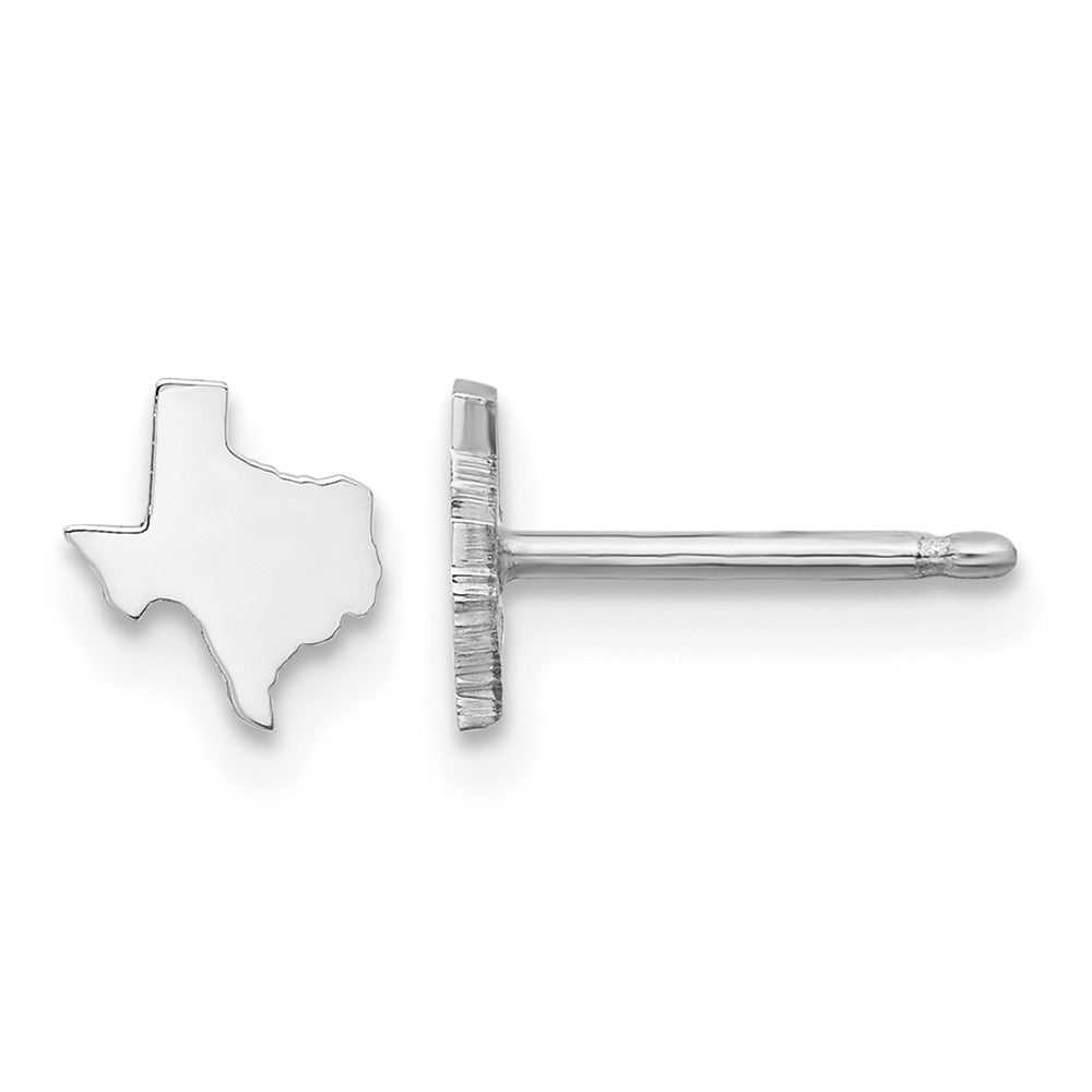 Sterling Silver/Rhodium-plated Texas State Earrings