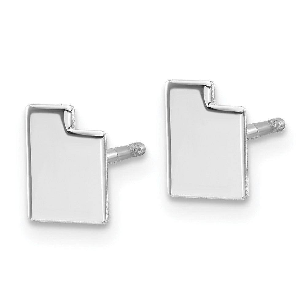 Sterling Silver/rhodium-plated Utah State Earrings