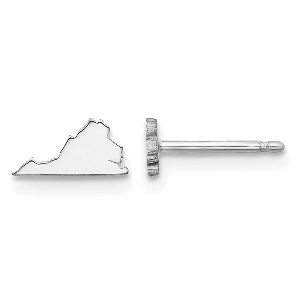 Sterling Silver/Rhodium-plated Virginia State Earrings