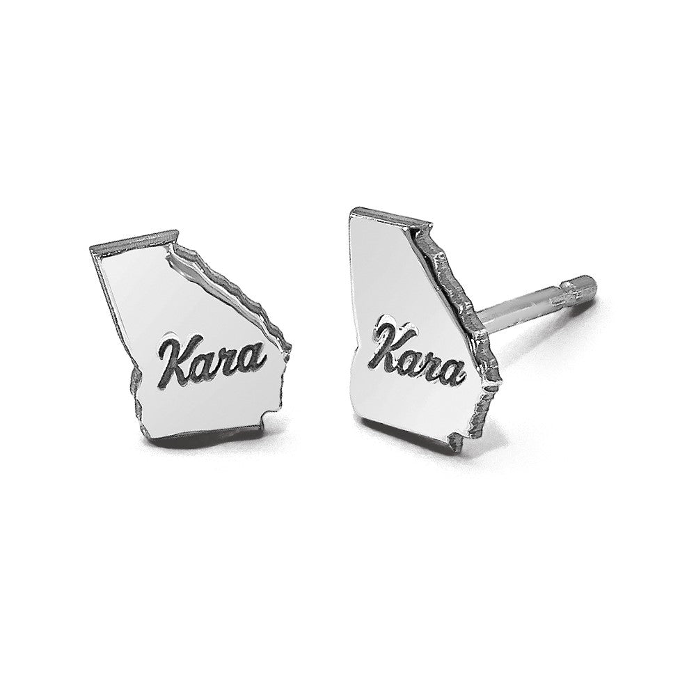 14KW Georgia State Earrings