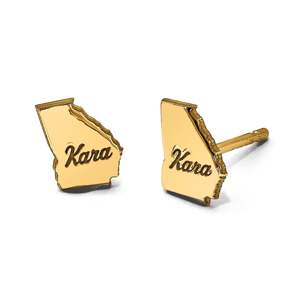 14KY Georgia State Earrings