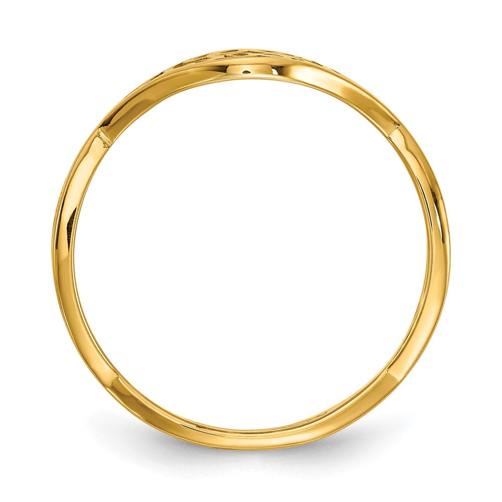 SS/Gold-plated Twisted Band with Epoxy Monogram Ring