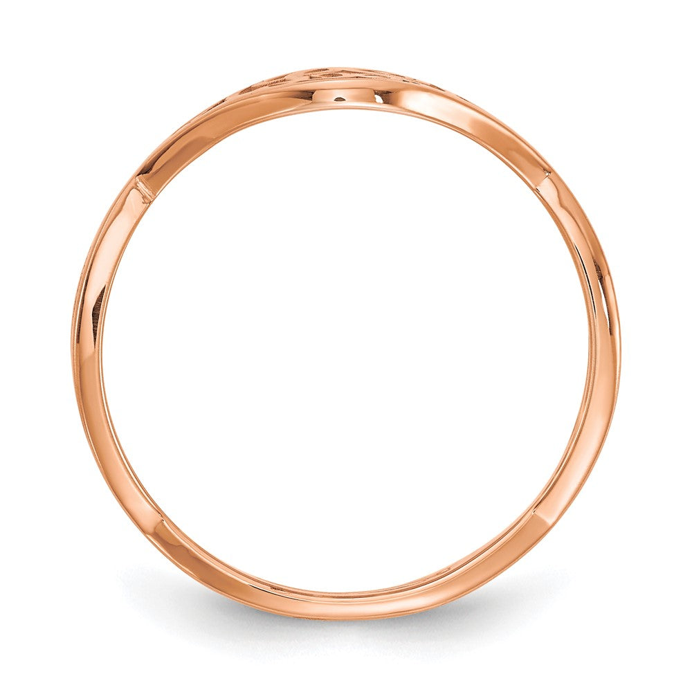 SS/Rose-plated Twisted Band with Epoxy Monogram Ring