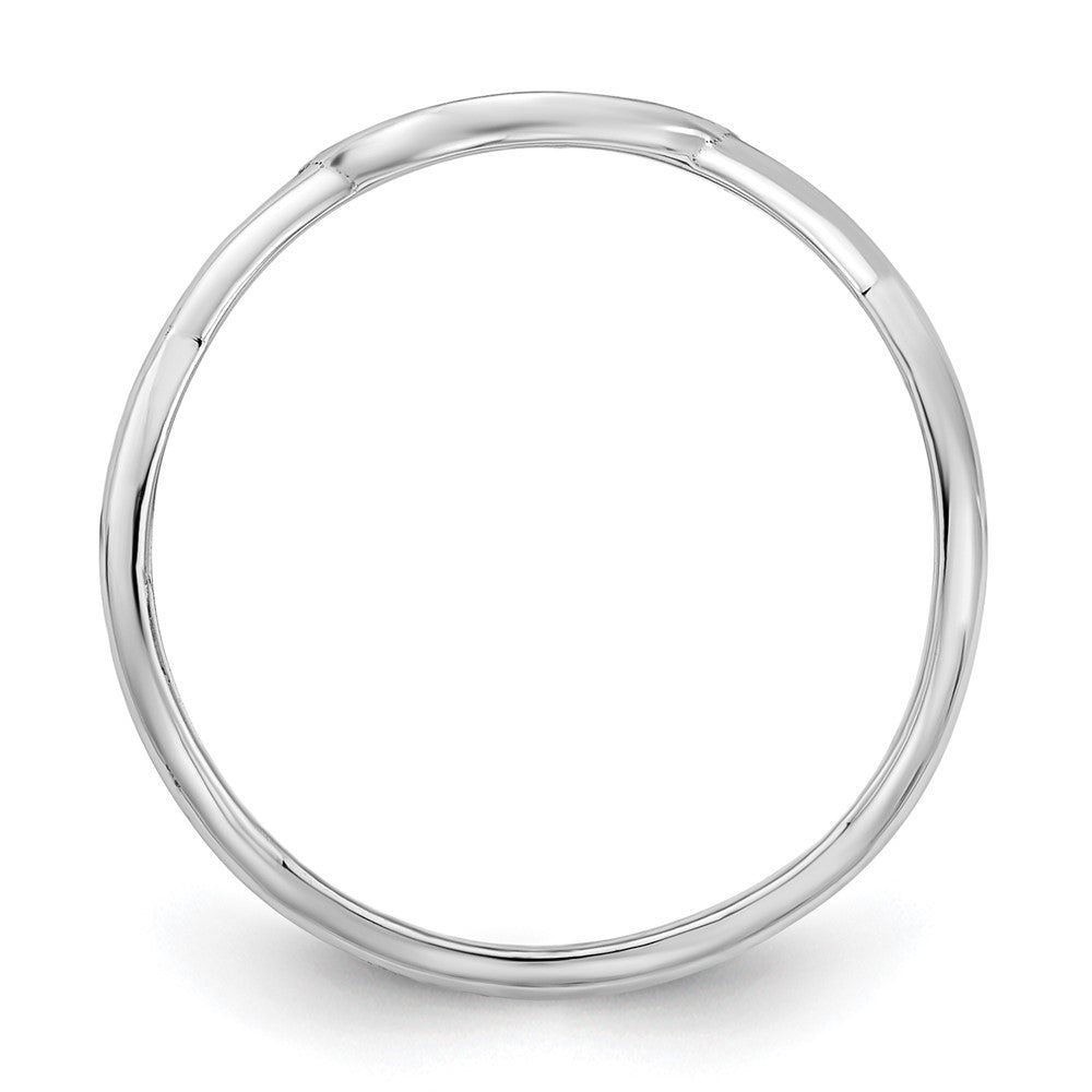 14k White Gold Twisted Band with Epoxy Monogram Ring