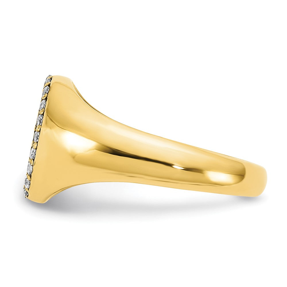 14k Yellow Gold Classic Initial Oval with Diamond Ring
