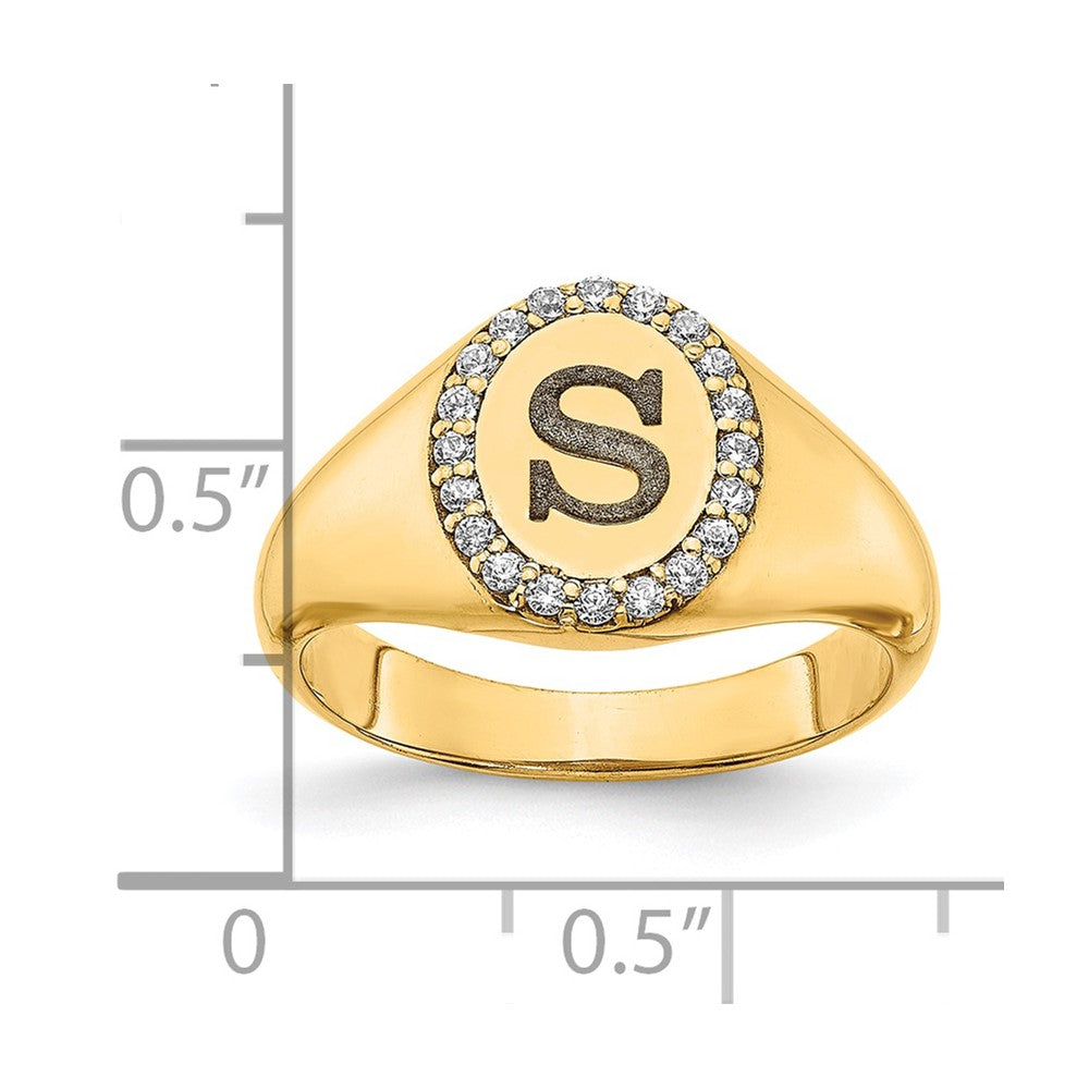 SS/Gold-plated Classic Initial Oval with Diamond Ring