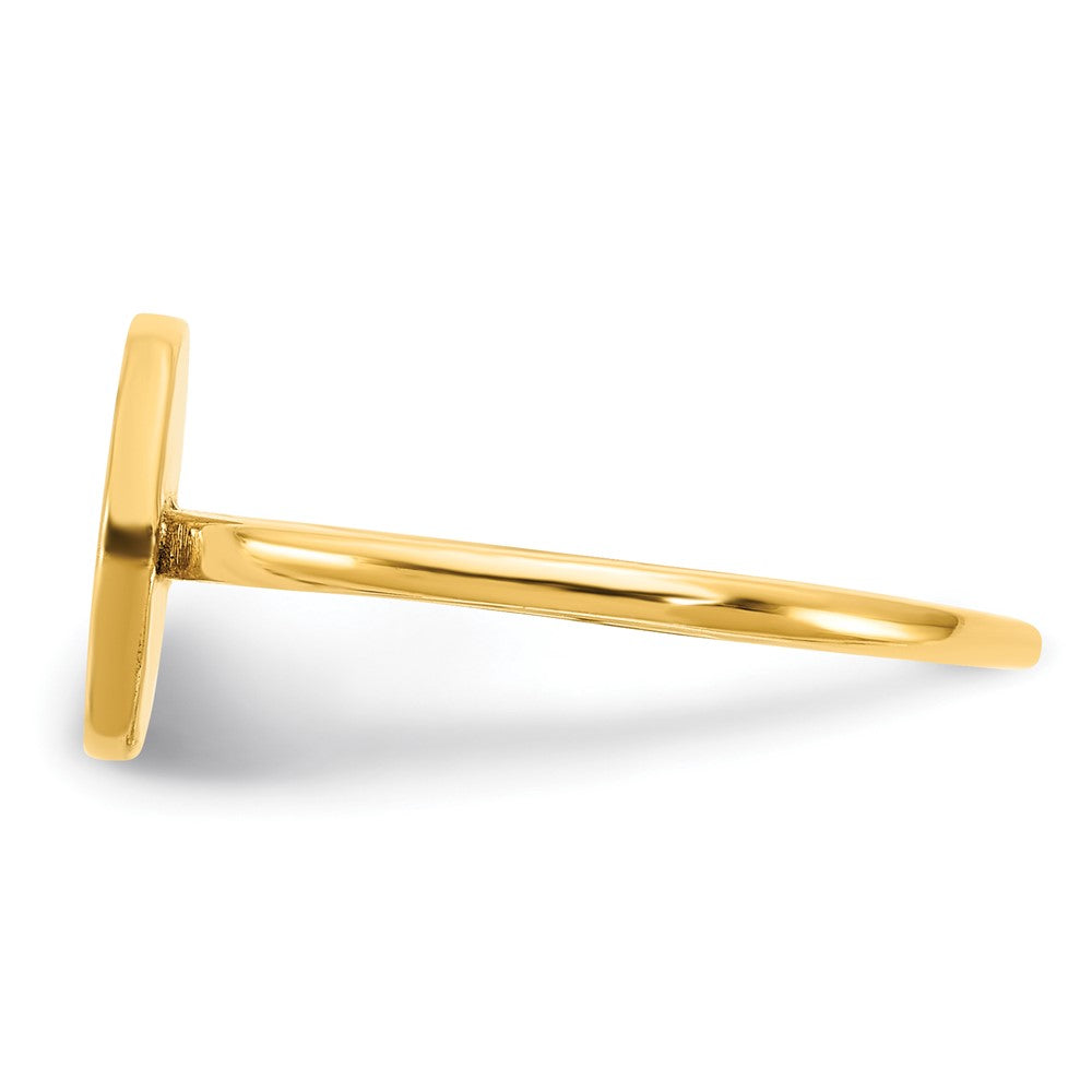 Sterling Silver/Gold-plated Round Initial Ring