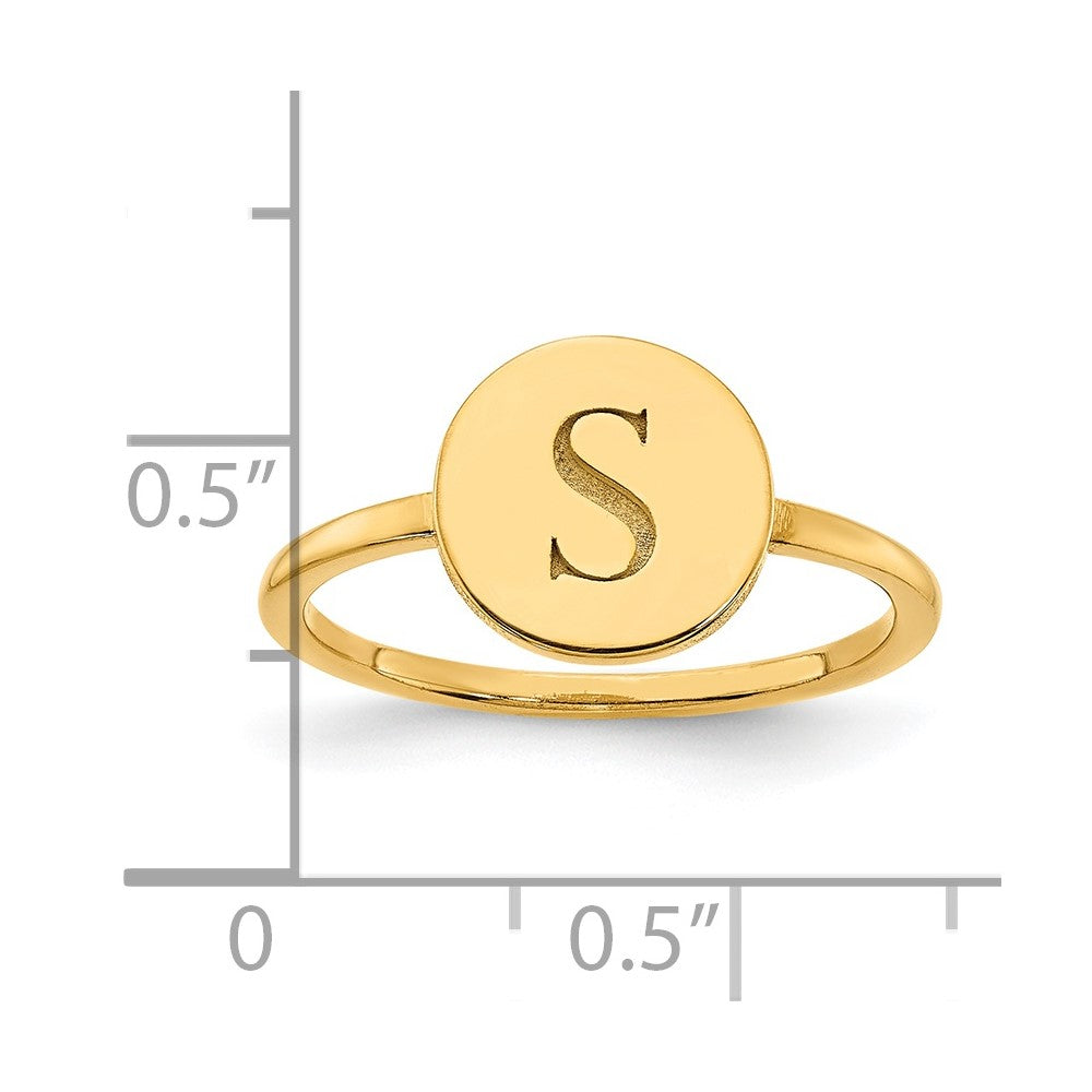 Sterling Silver/Gold-plated Round Initial Ring