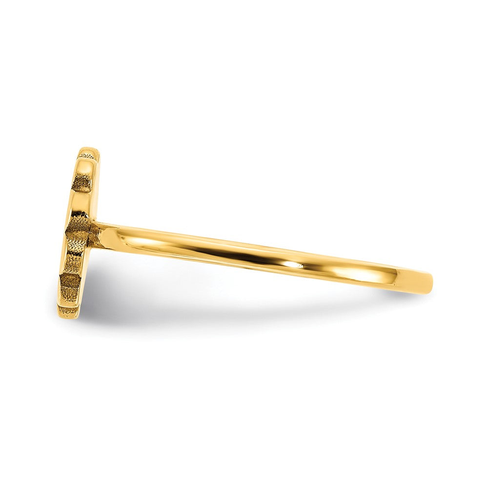 Sterling Silver/Gold-plated Initial Flower Ring