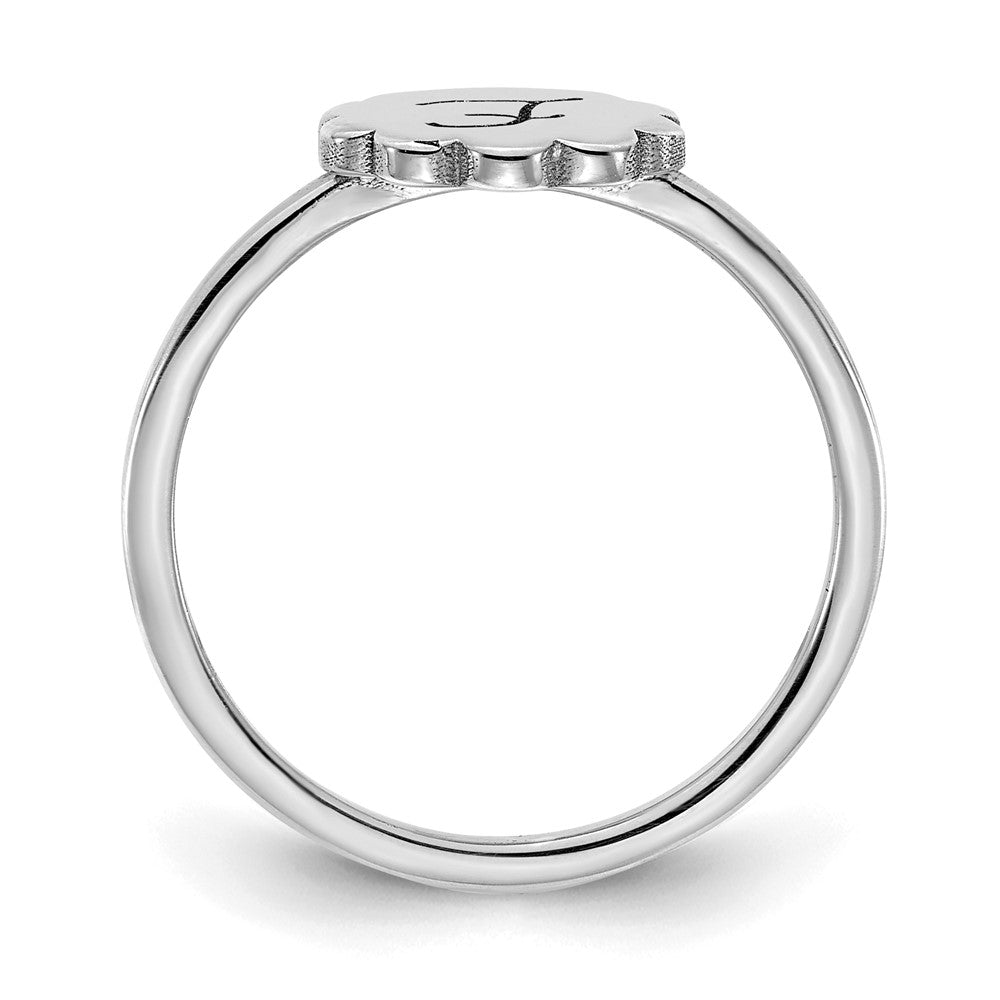 Sterling Silver/Gold-plated Initial Flower Ring