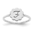 Sterling Silver/Gold-plated Initial Flower Ring