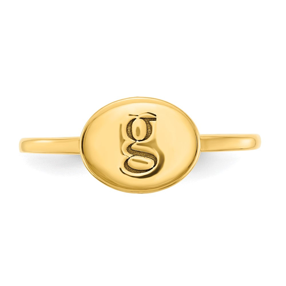 14k Yellow Gold Oval Initial Ring
