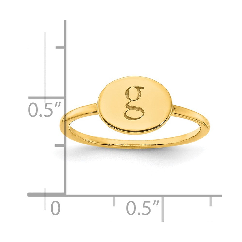 14k Yellow Gold Oval Initial Ring
