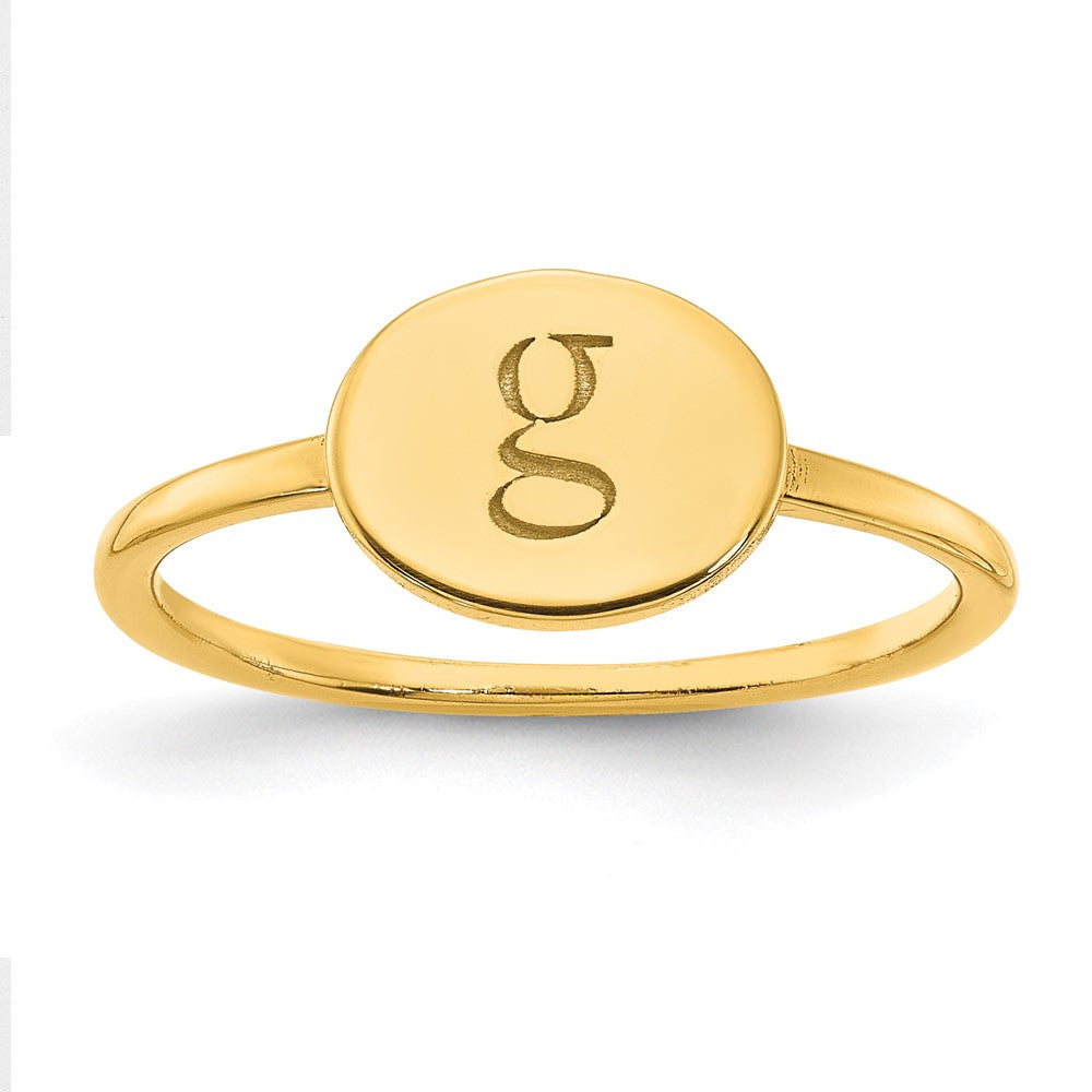 Sterling Silver/Gold-plated Oval Initial Ring