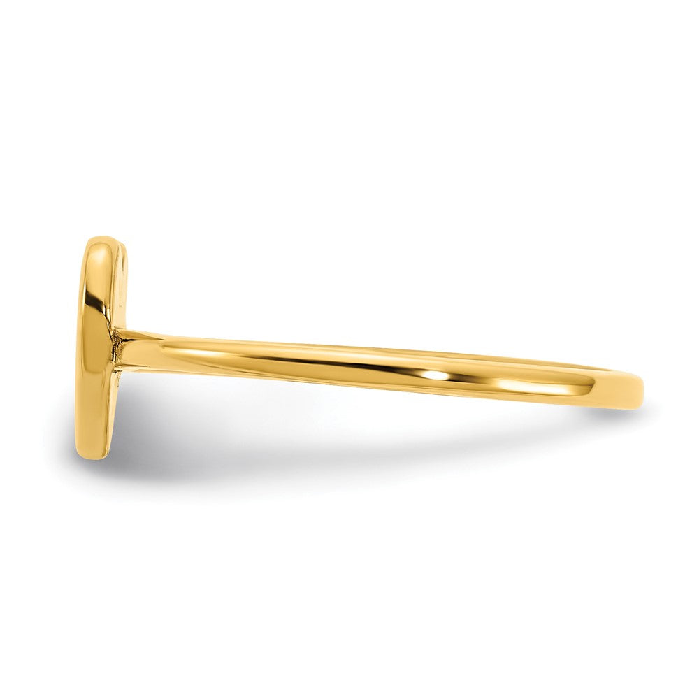 Sterling Silver/Gold-plated Initial Heart with Diamond Ring