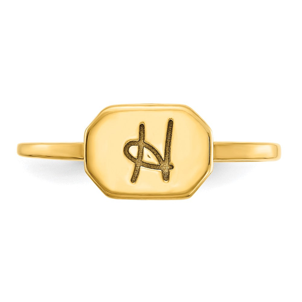 Sterling Silver/Gold-plated Initial Ring