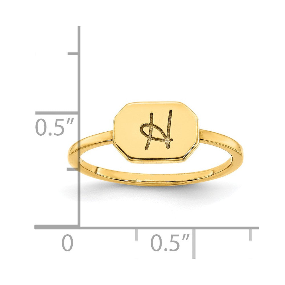 Sterling Silver/Gold-plated Initial Ring