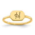 Sterling Silver/Gold-plated Initial Ring