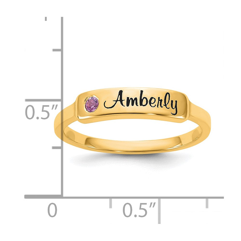 Sterling Silver/Gold-Plated Name and Genuine Stone Ring