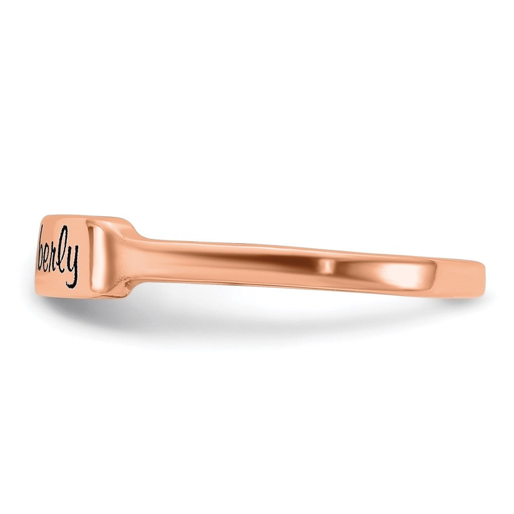 14k Rose Gold Name and Genuine Stone Ring