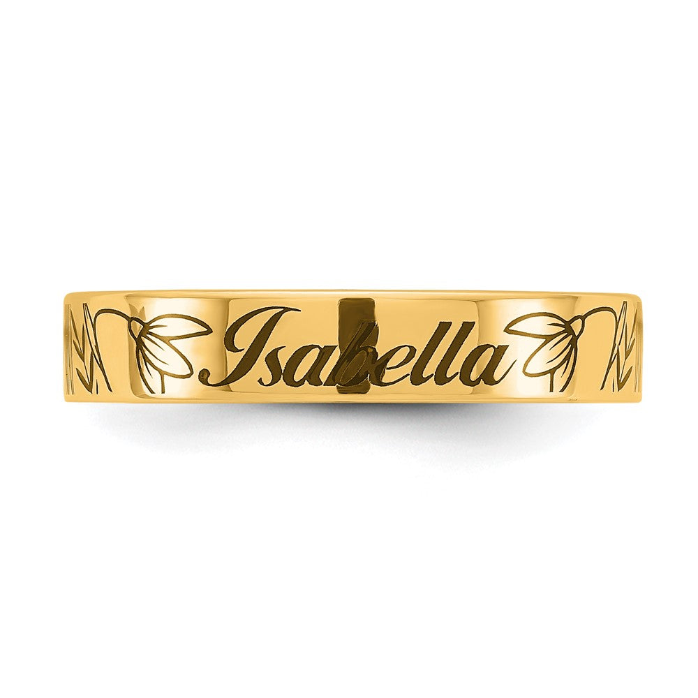 Sterling Silver/Gold-Plated Name and Birth Flower Ring