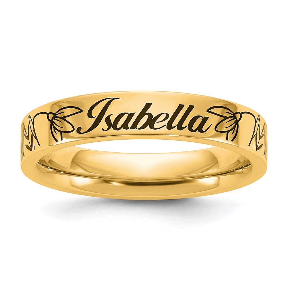 Sterling Silver/Gold-Plated Name and Birth Flower Ring