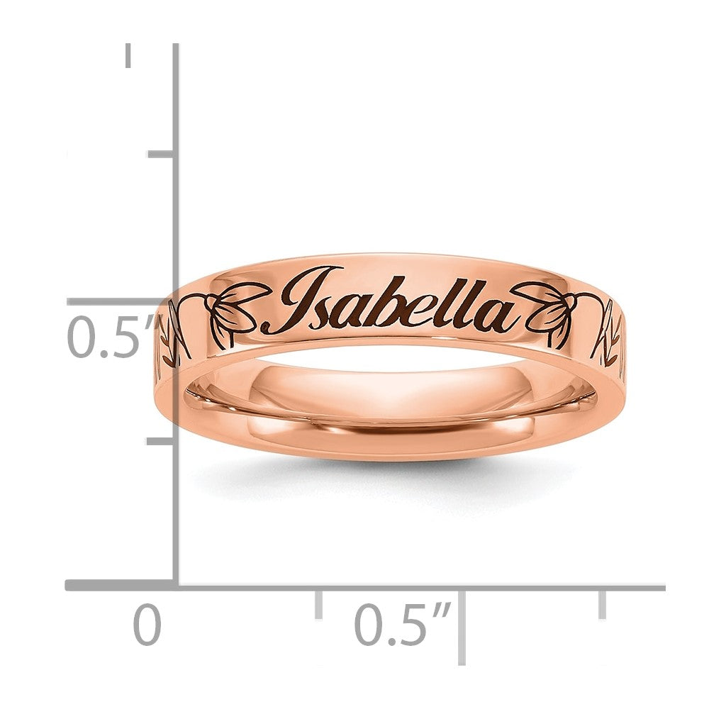 Sterling Silver/Rose Gold-Plated Name and Birth Flower Ring
