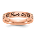 14k Rose Gold Name and Birth Flower Ring