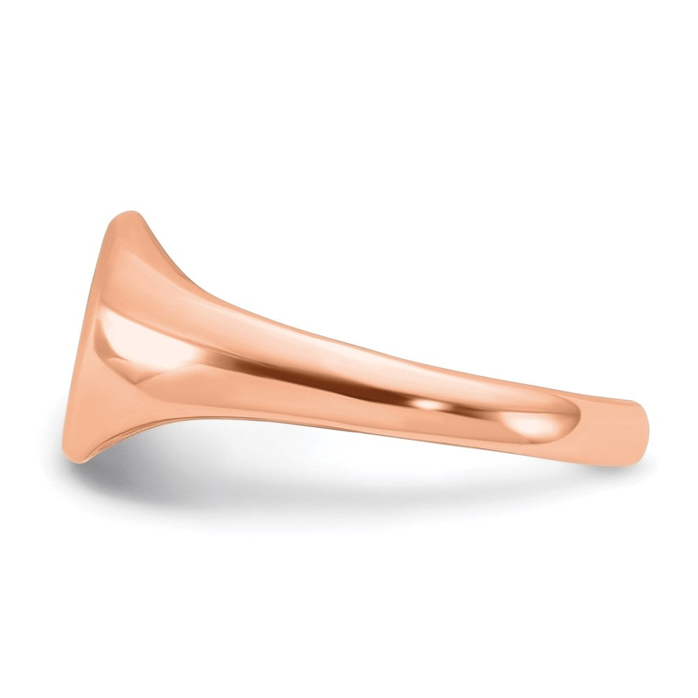 14k Rose Gold Epoxy Initial and Birth Flower Signet Ring