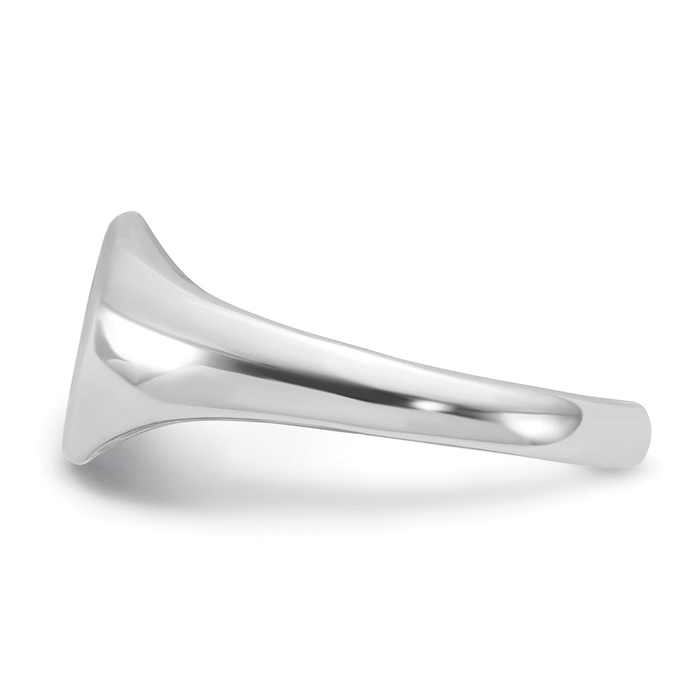 14k White Gold Epoxy Initial and Birth Flower Signet Ring