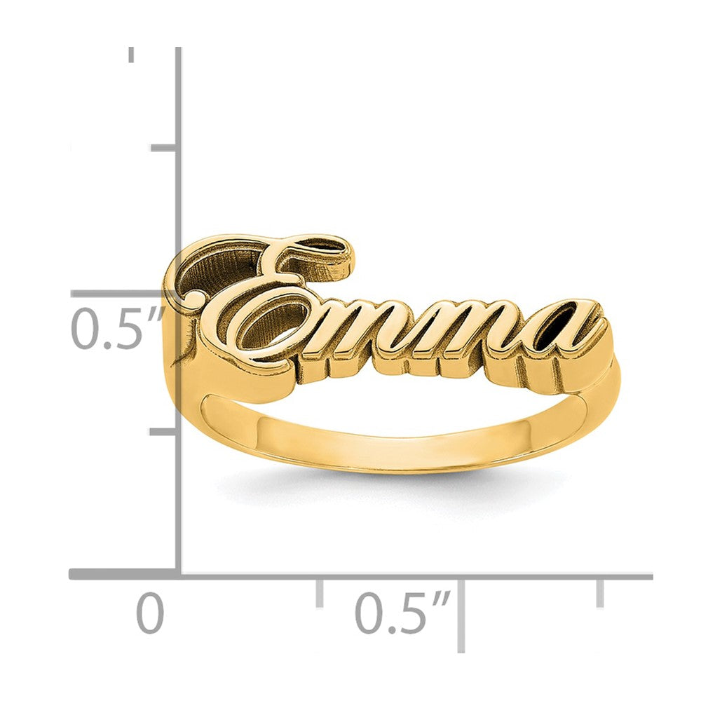Sterling Silver/Gold-plated Name Plate Ring