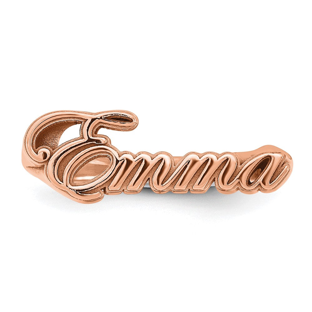 Sterling Silver/Rose-plated Name Plate Ring
