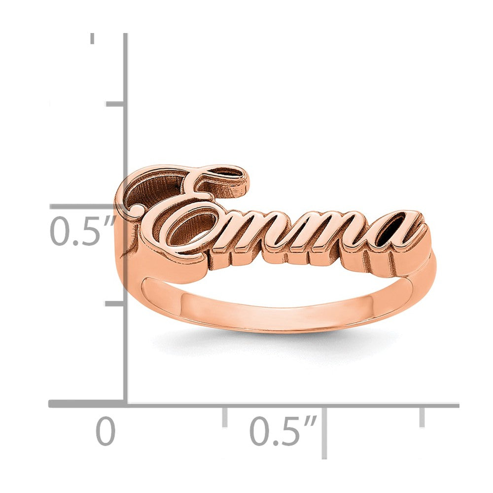 14k Rose Gold Name Plate Ring