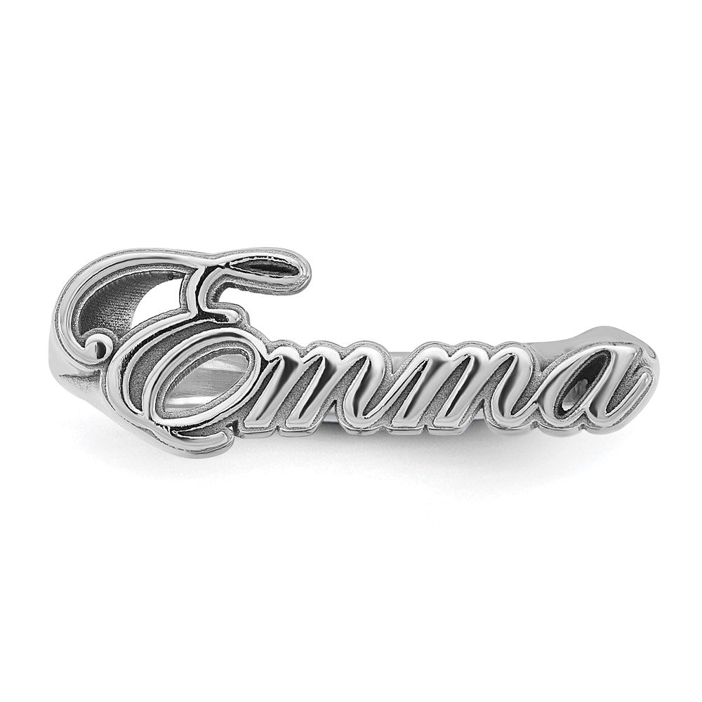 Sterling Silver/Rhodium-plated Name Plate Ring
