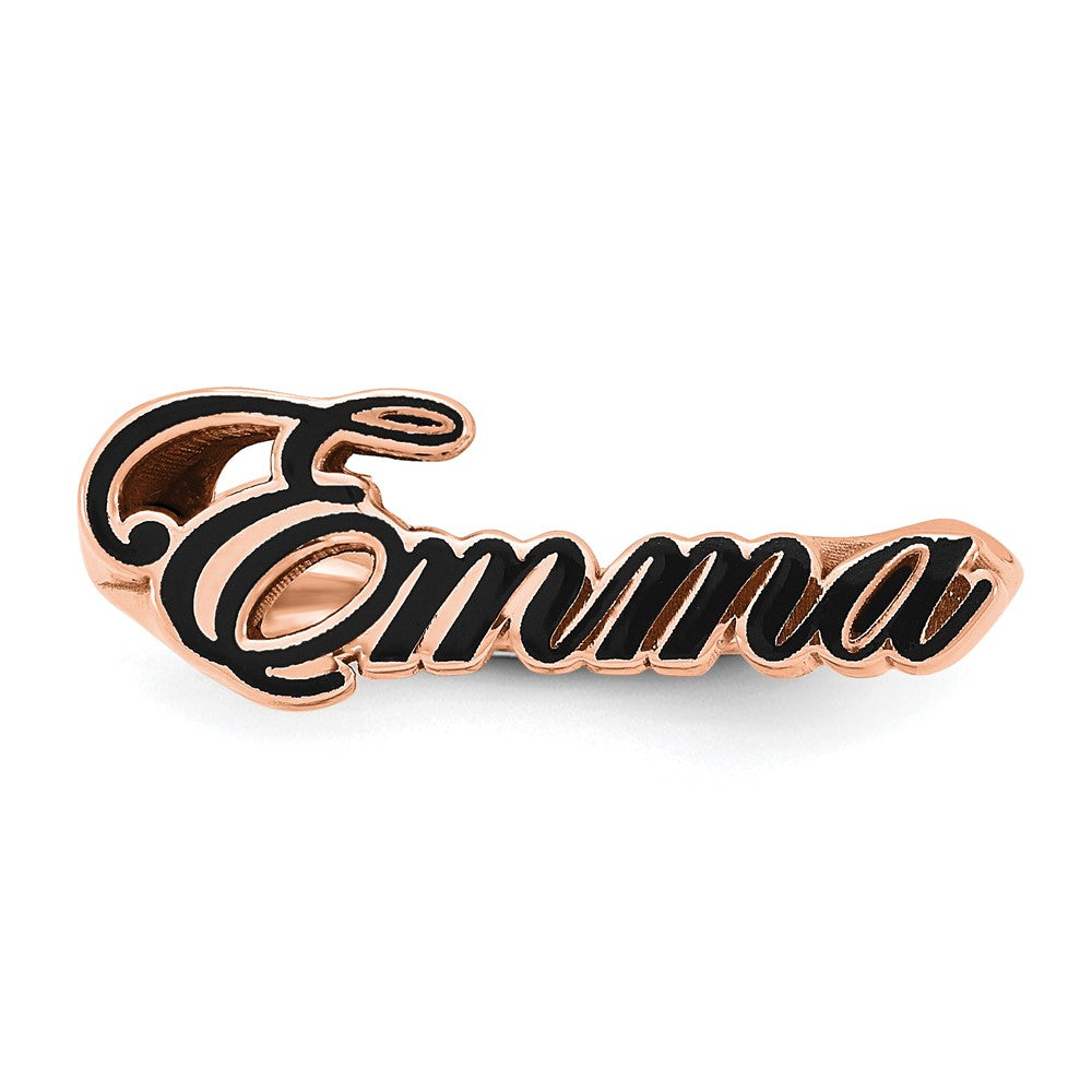 Sterling Silver/Rose-plated Epoxy Name Plate Ring